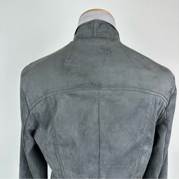 Kut From The Kloth Tayanita Gray Cascade Collar Faux Suede Jacket Size Small - Picture 11 of 14